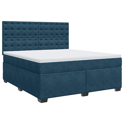 Boxspringbett mit Matratze Blau 180x200 cm Samt
