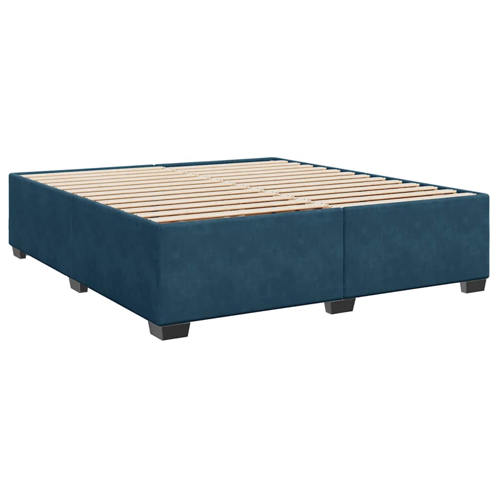 Boxspringbett mit Matratze Blau 200x200 cm Samt