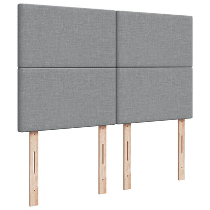 Boxspringbett mit Matratze Hellgrau 140x190 cm Stoff