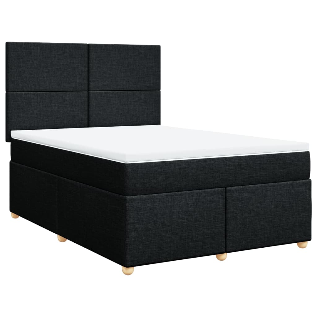 Boxspringbett mit Matratze Schwarz 140x190 cm Stoff