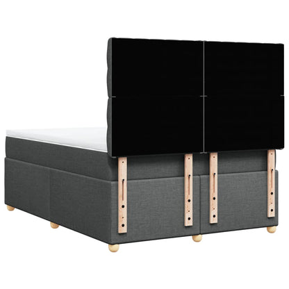 Boxspringbett mit Matratze Dunkelgrau 140x190 cm Stoff