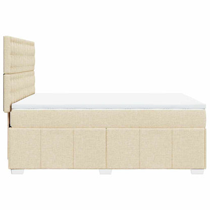 Boxspringbett mit Matratze Creme 140x190 cm Stoff