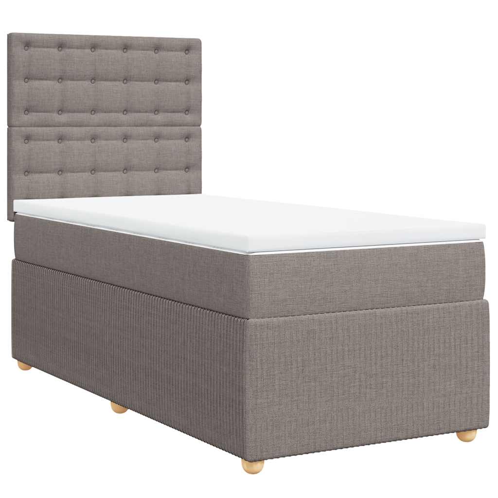 Boxspringbett mit Matratze Taupe 80x200 cm Stoff