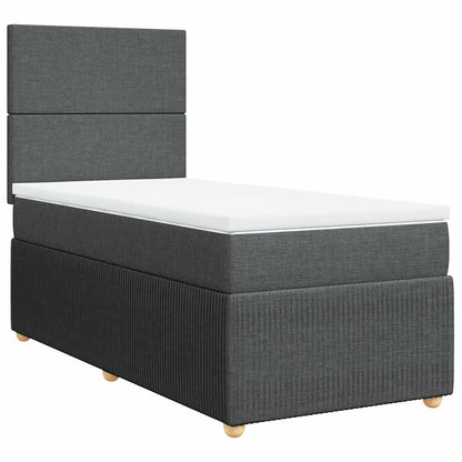 Boxspringbett mit Matratze Dunkelgrau 90x190 cm Stoff