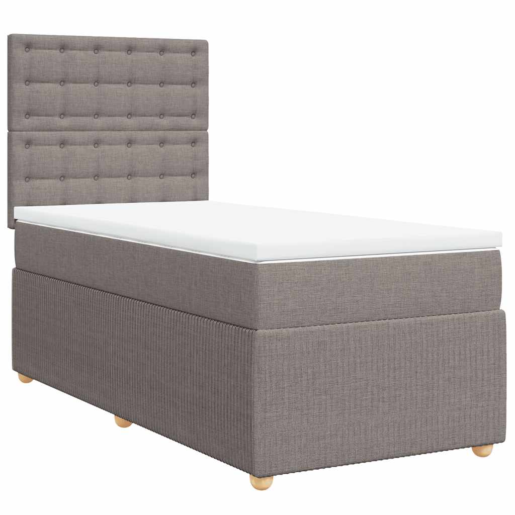 Boxspringbett mit Matratze Taupe 90x190 cm Stoff