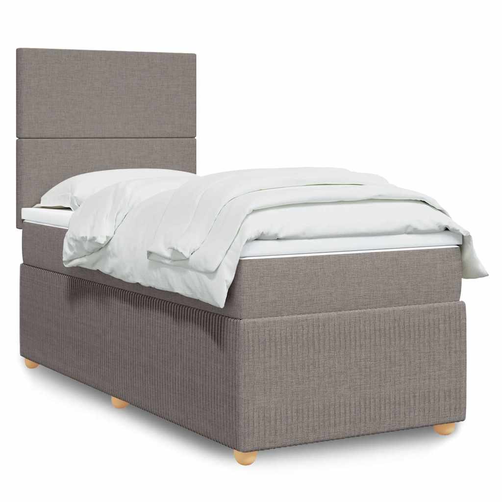 Boxspringbett mit Matratze Taupe 90x200 cm Stoff
