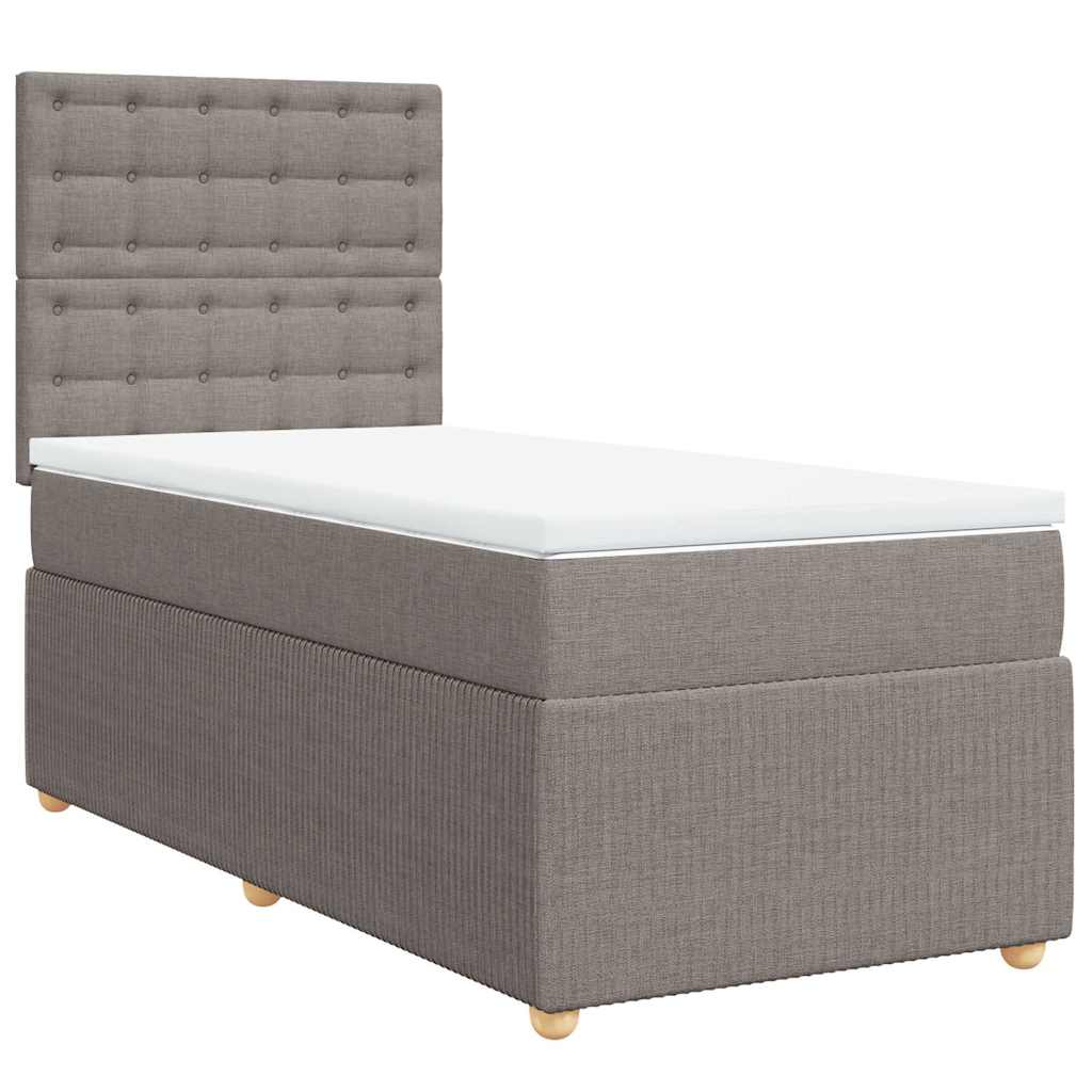 Boxspringbett mit Matratze Taupe 100x200 cm Stoff