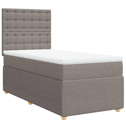 Boxspringbett mit Matratze Taupe 100x200 cm Stoff