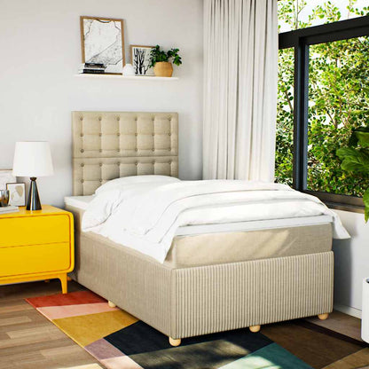 Boxspringbett mit Matratze Creme 120x190 cm Stoff