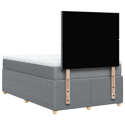 Boxspringbett mit Matratze Hellgrau 120x200 cm Stoff