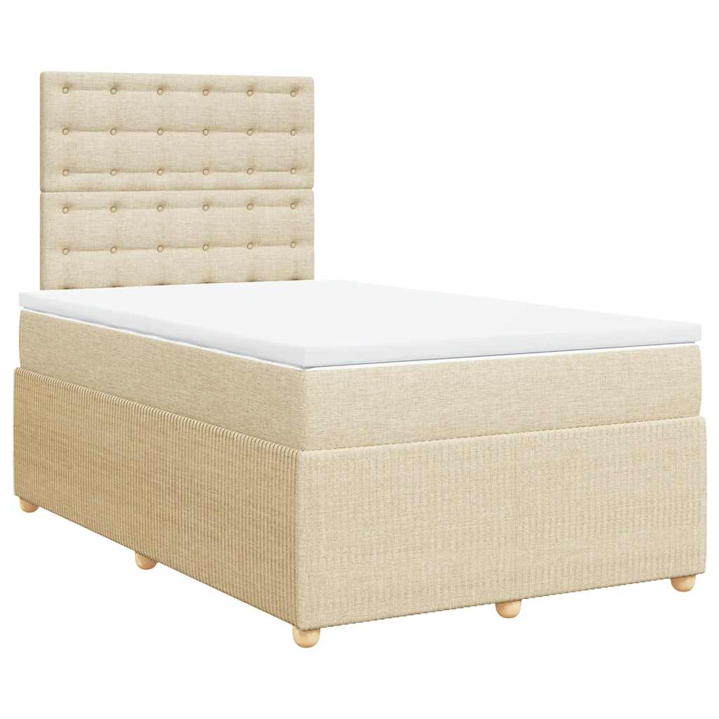 Boxspringbett mit Matratze Creme 120x200 cm Stoff