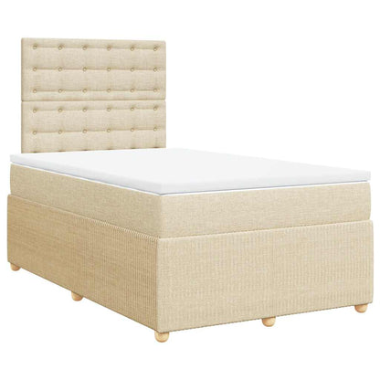 Boxspringbett mit Matratze Creme 120x200 cm Stoff