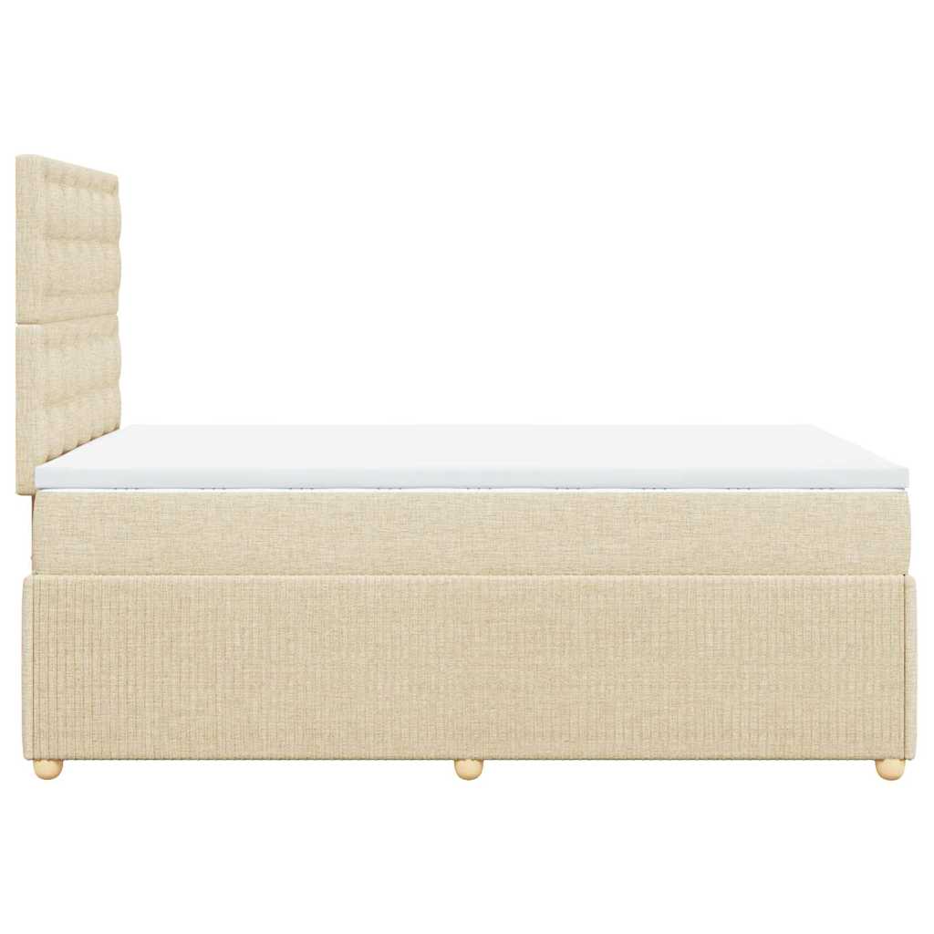 Boxspringbett mit Matratze Creme 120x200 cm Stoff