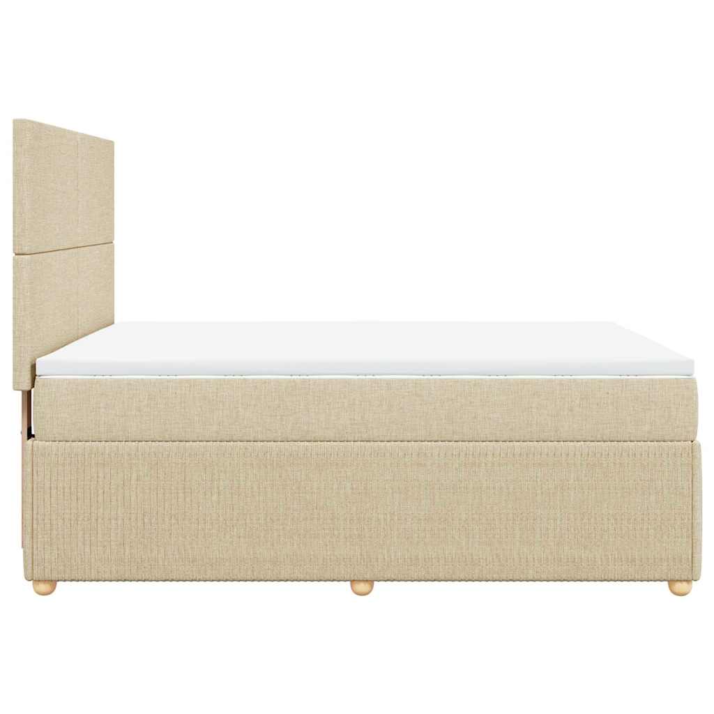 Boxspringbett mit Matratze Creme 140x190 cm Stoff