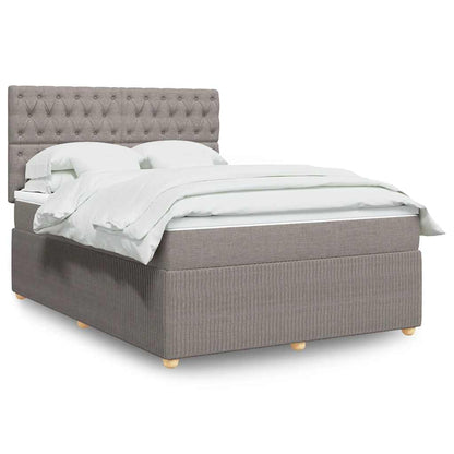 Boxspringbett mit Matratze Taupe 140x190 cm Stoff
