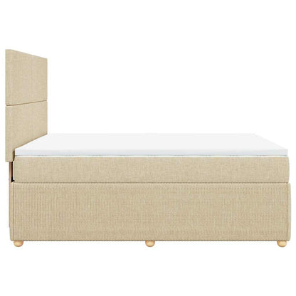 Boxspringbett mit Matratze Creme 160x200 cm Stoff
