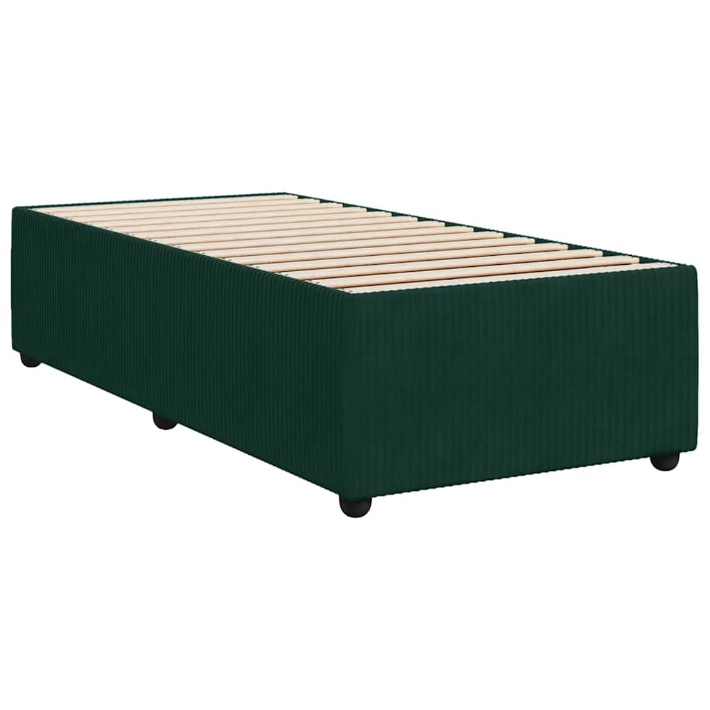 Boxspringbett mit Matratze Dunkelgrün 90x190 cm Samt