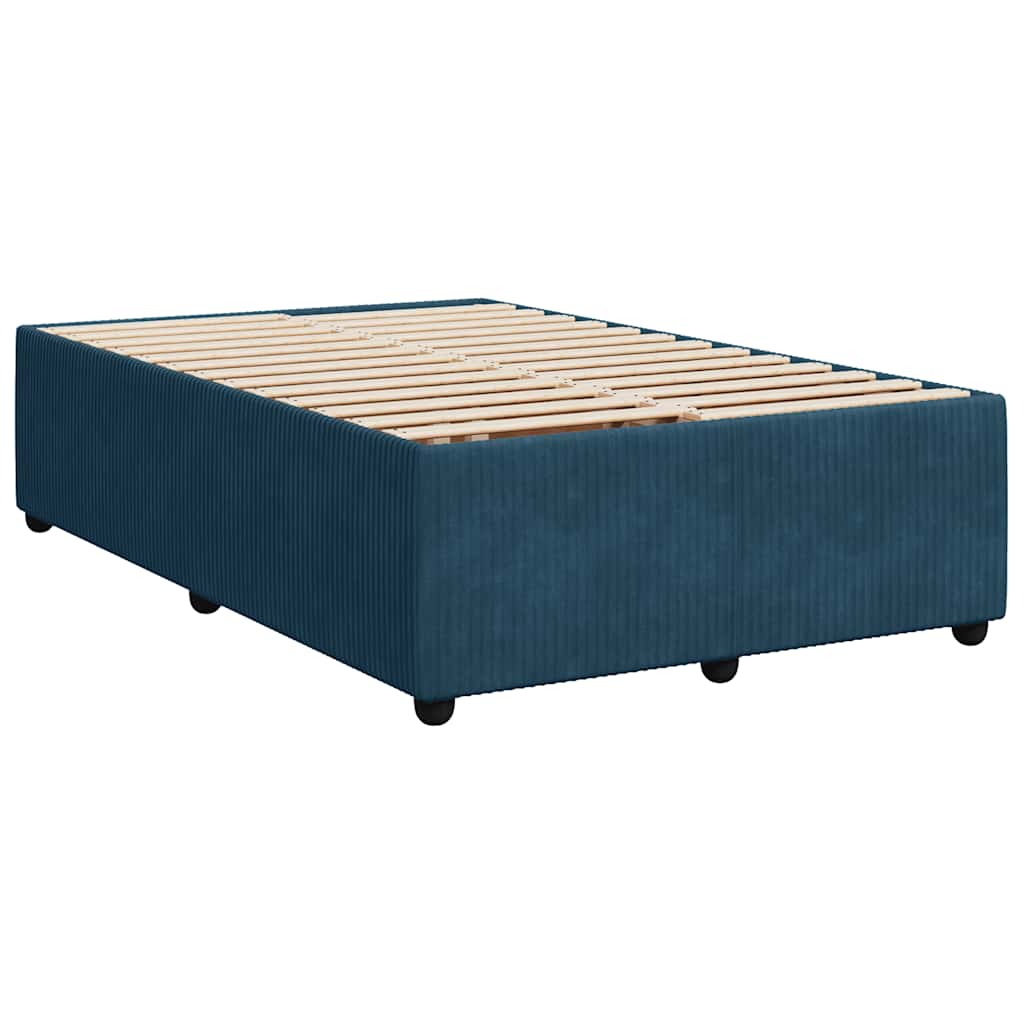 Boxspringbett mit Matratze Dunkelblau 120x200 cm Samt