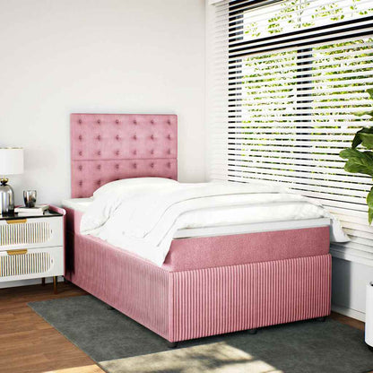 Boxspringbett mit Matratze Rosa 120x200 cm Samt