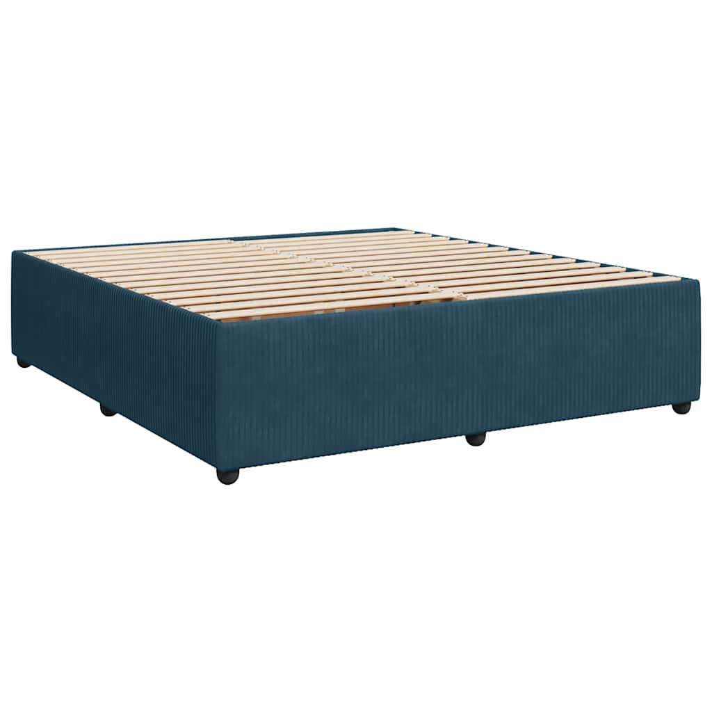 Boxspringbett mit Matratze Dunkelblau 200x200 cm Samt