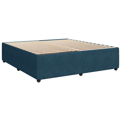 Boxspringbett mit Matratze Dunkelblau 200x200 cm Samt