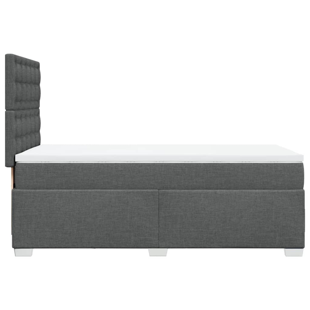 Boxspringbett mit Matratze Dunkelgrau 90x190 cm Stoff