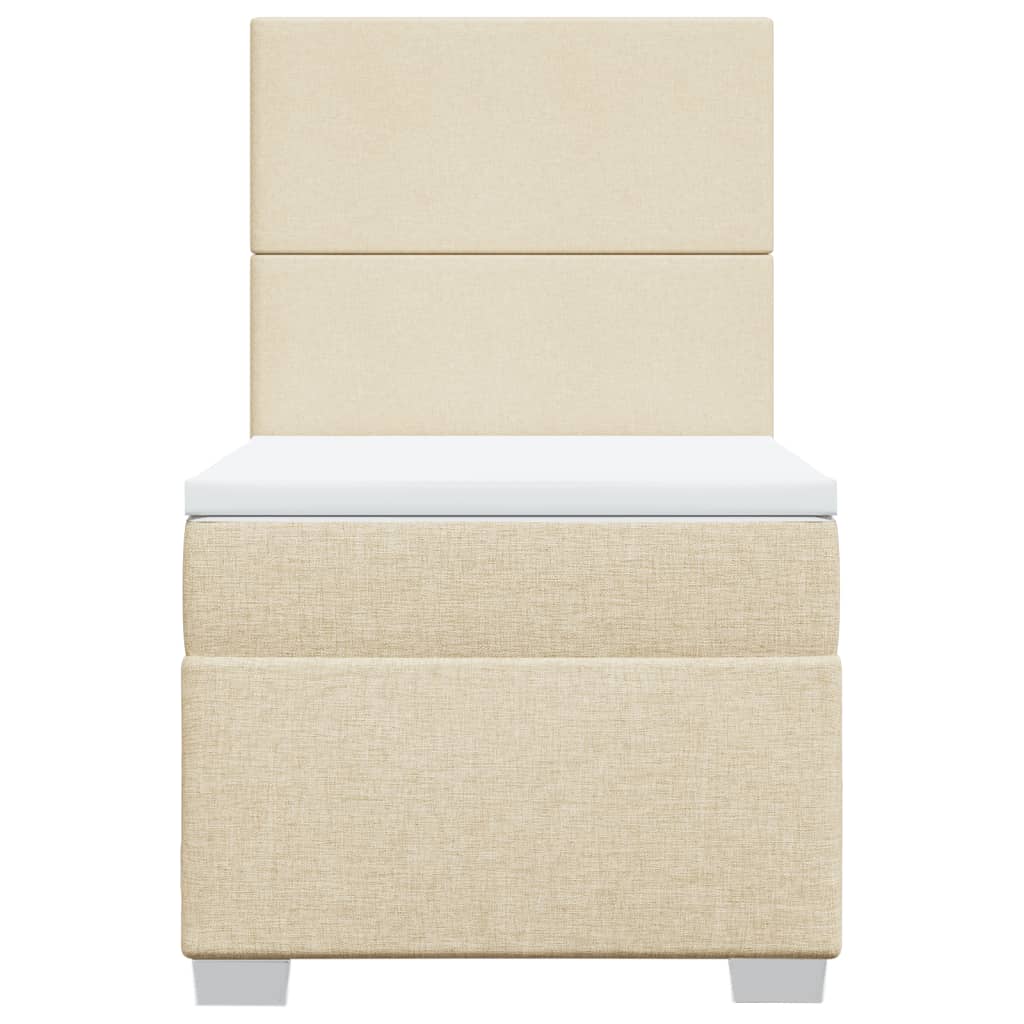 Boxspringbett mit Matratze Creme 90x200 cm Stoff