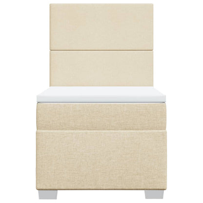 Boxspringbett mit Matratze Creme 90x200 cm Stoff