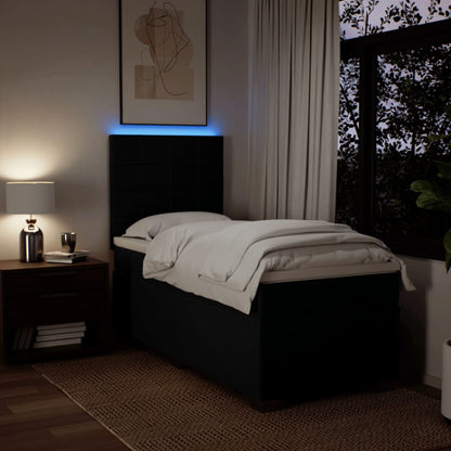 Boxspringbett mit Matratze Schwarz 100x200 cm Stoff