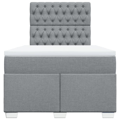 Boxspringbett mit Matratze Hellgrau 120x190 cm Stoff