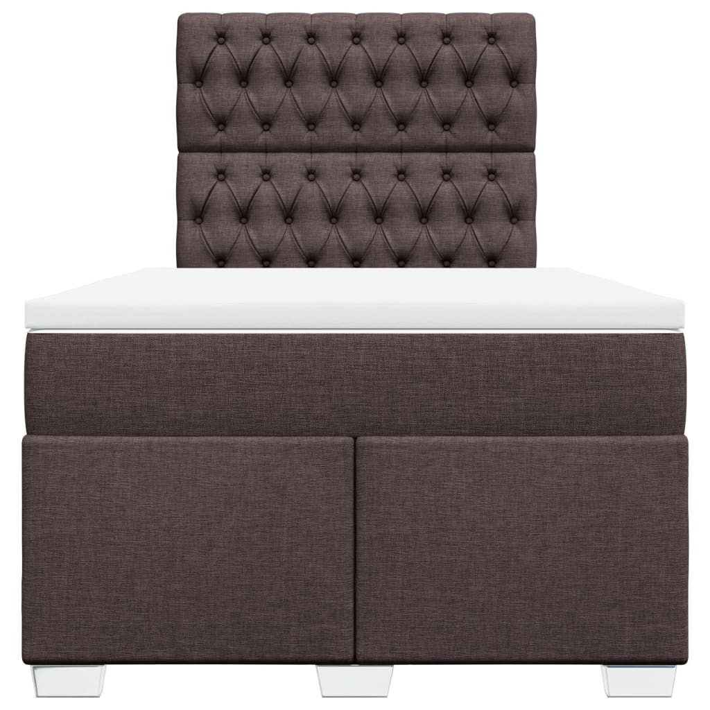 Boxspringbett mit Matratze Dunkelbraun 120x190 cm Stoff