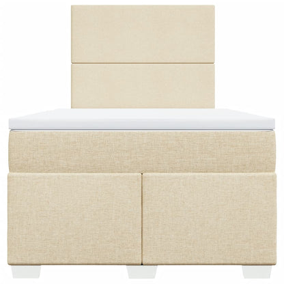 Boxspringbett mit Matratze Creme 120x200 cm Stoff