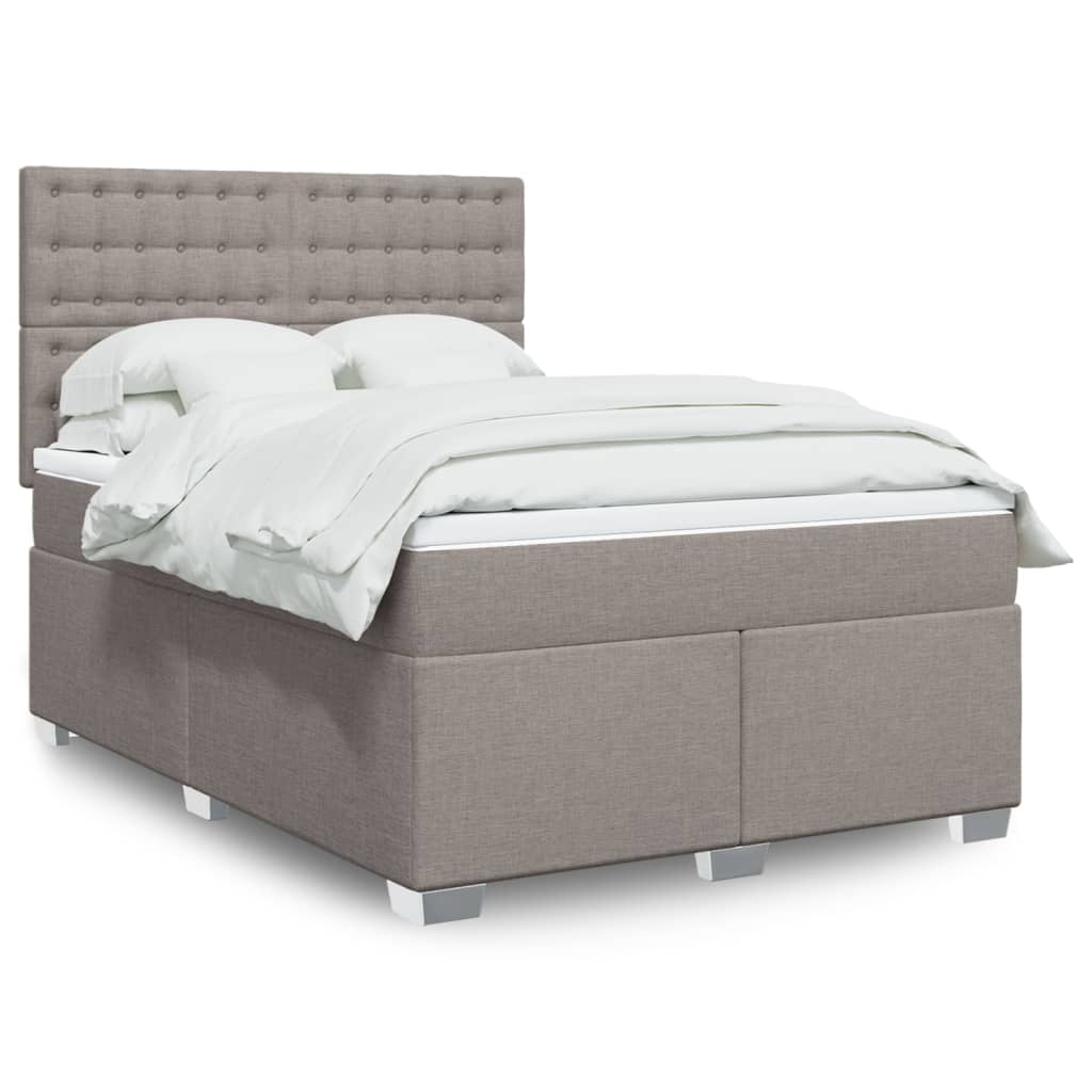 Boxspringbett mit Matratze Taupe 140x190 cm Stoff