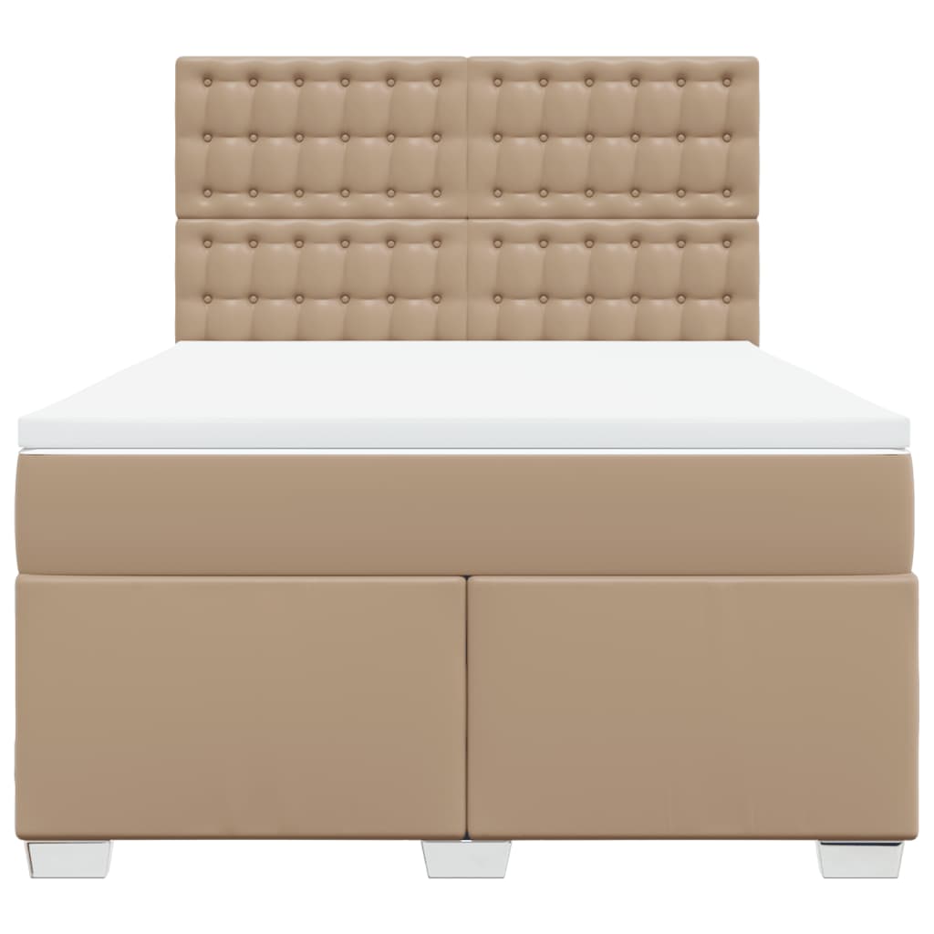 Boxspringbett Matratze Cappuccino-Braun 140x190cm Kunstleder