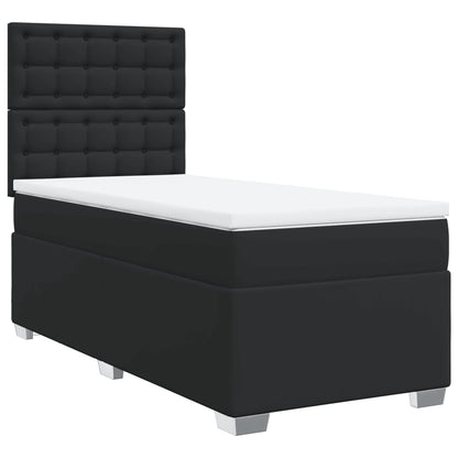 Boxspringbett mit Matratze Schwarz Kunstleder