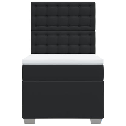 Boxspringbett mit Matratze Schwarz Kunstleder