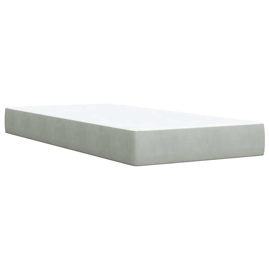 Boxspringbett mit Matratze Hellgrau 80x200 cm Samt