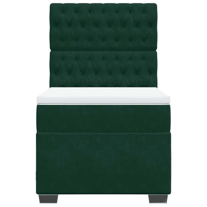 Boxspringbett mit Matratze Dunkelgrün 80x200 cm Samt