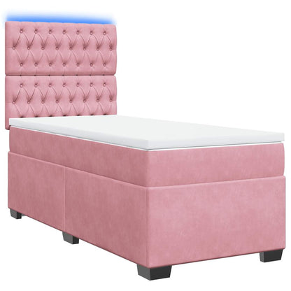 Boxspringbett mit Matratze Rosa 90x190 cm Samt