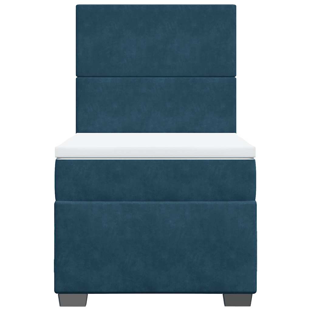Boxspringbett mit Matratze Blau 100x200 cm Samt