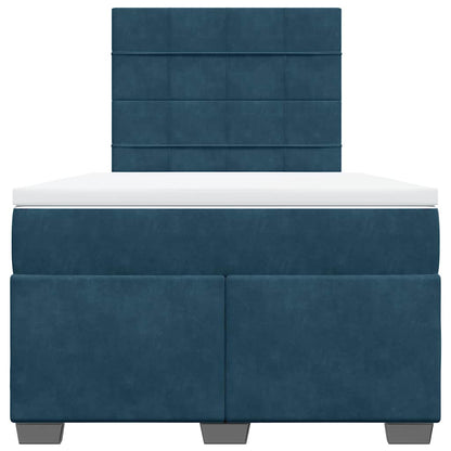 Boxspringbett mit Matratze Blau 120x200 cm Samt