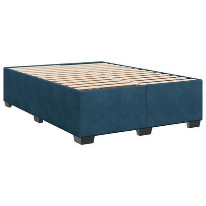 Boxspringbett mit Matratze Blau 140x190 cm Samt