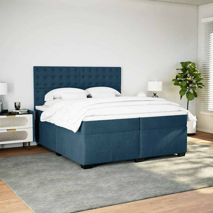 Boxspringbett mit Matratze Blau 200x200 cm Samt