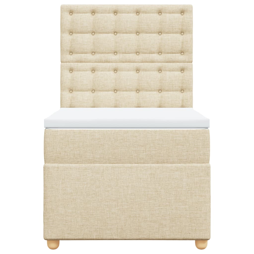 Boxspringbett mit Matratze Creme 90x190 cm Stoff