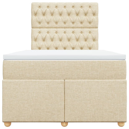 Boxspringbett mit Matratze Creme 120x190 cm Stoff