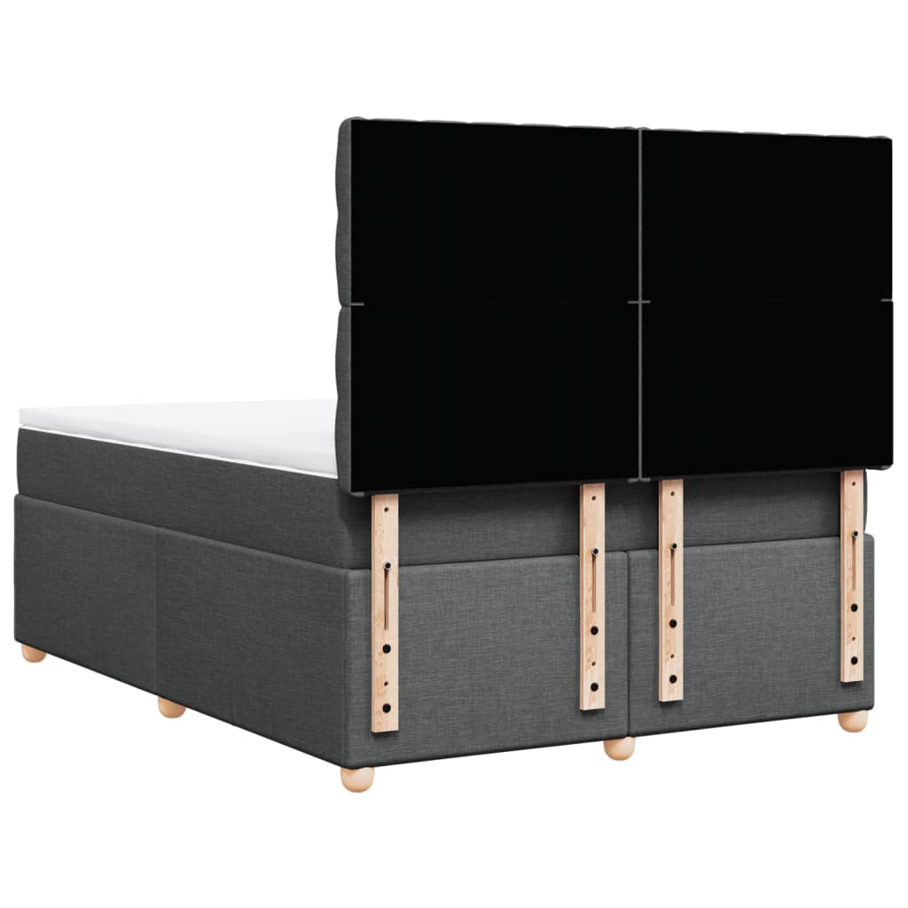 Boxspringbett mit Matratze Dunkelgrau 140x190 cm Stoff