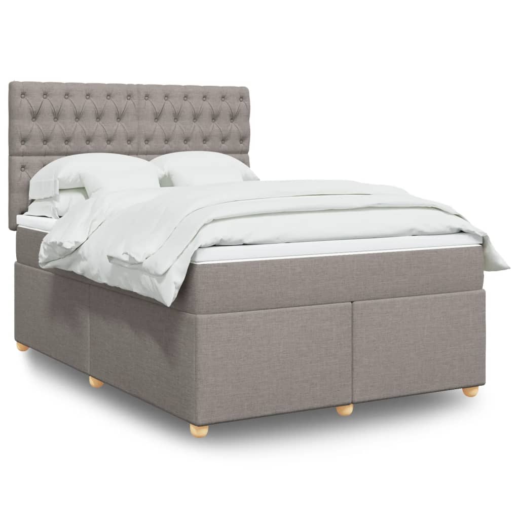 Boxspringbett mit Matratze Taupe 140x190 cm Stoff