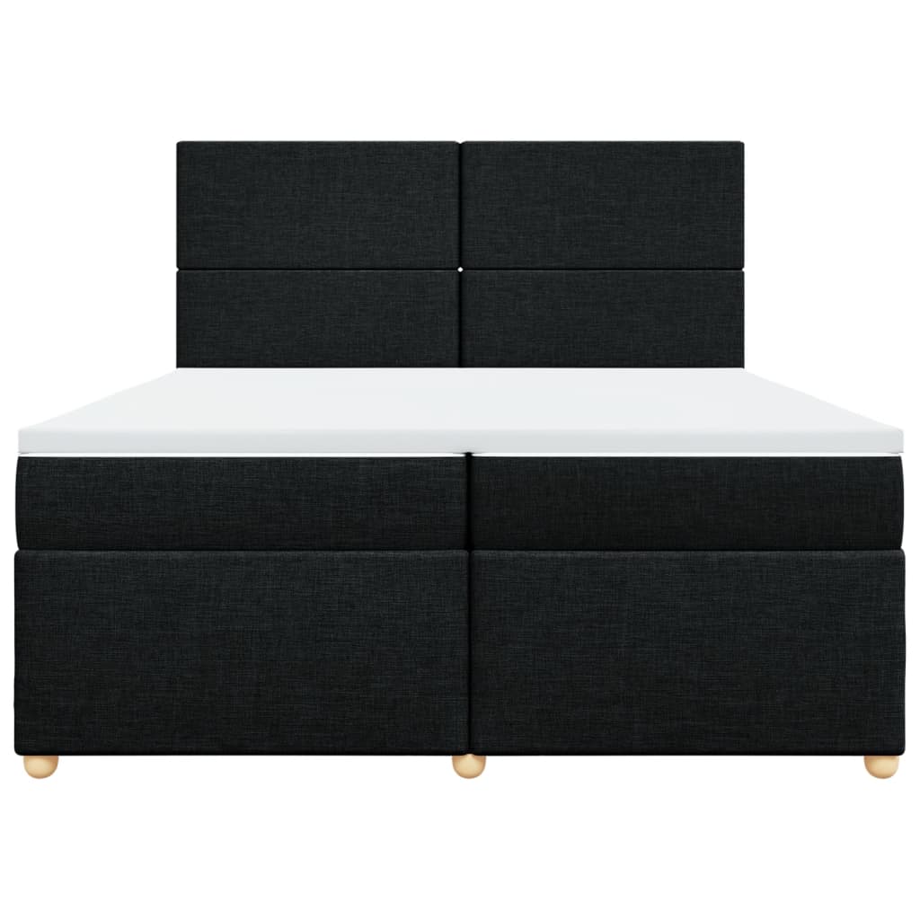 Boxspringbett mit Matratze Schwarz 200x200 cm Stoff