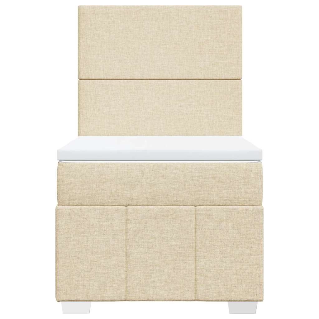 Boxspringbett mit Matratze Creme 80x200 cm Stoff