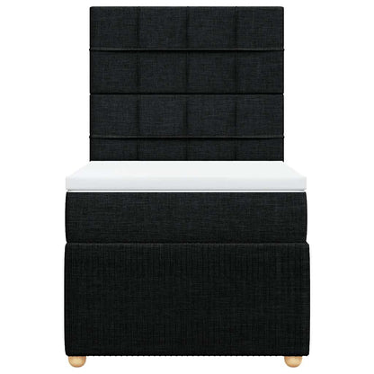 Boxspringbett mit Matratze Schwarz 80x200 cm Stoff